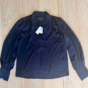 Banana Republic Silky Navy Blue Blouse